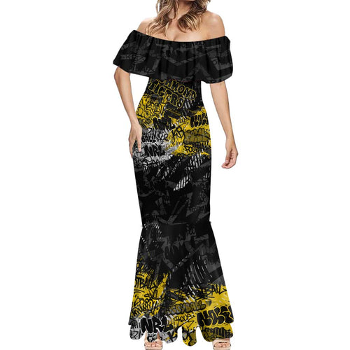 Richmond Tigers Mermaid Dress Urban Graffiti Street Art - Bold Abstract Spray Paint