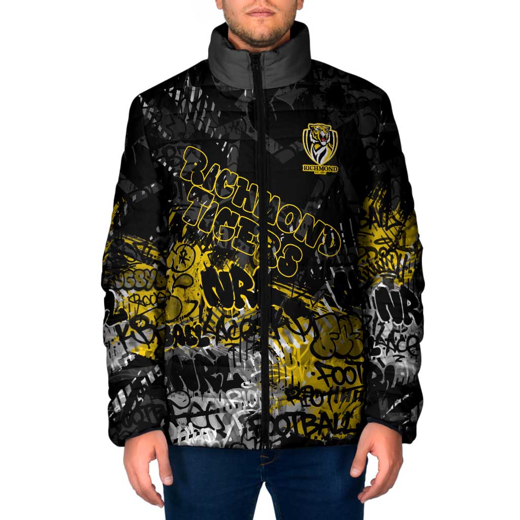 Richmond Tigers Padded Jacket Urban Graffiti Street Art - Bold Abstract Spray Paint