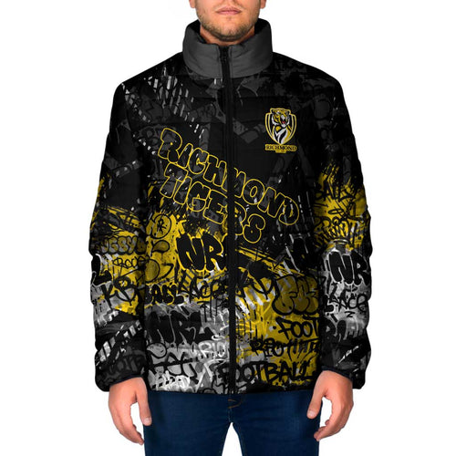 Richmond Tigers Padded Jacket Urban Graffiti Street Art - Bold Abstract Spray Paint