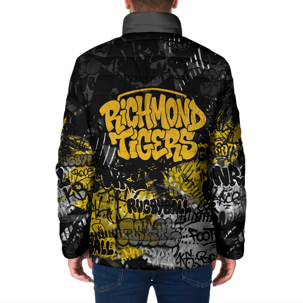 Richmond Tigers Padded Jacket Urban Graffiti Street Art - Bold Abstract Spray Paint