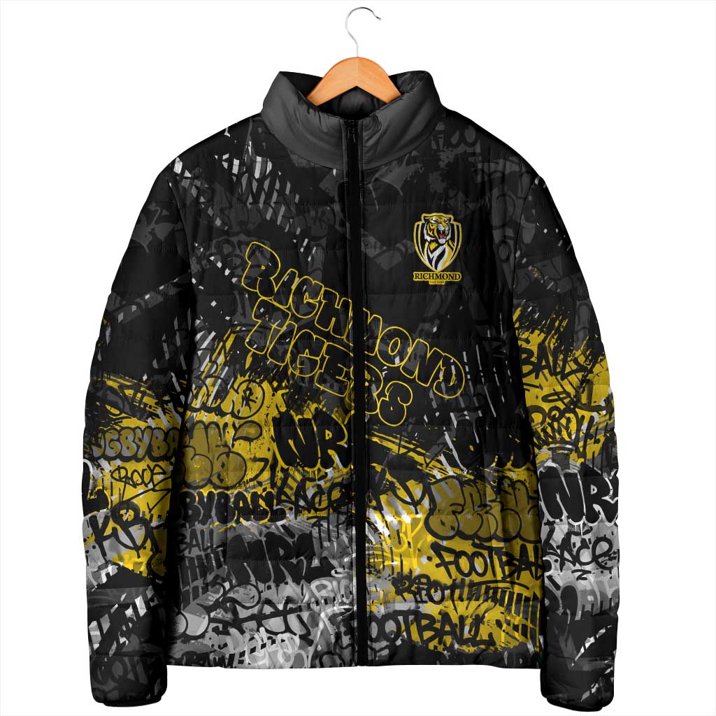 Richmond Tigers Padded Jacket Urban Graffiti Street Art - Bold Abstract Spray Paint