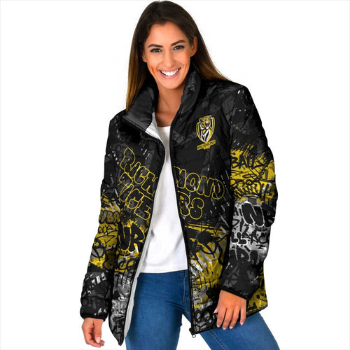 Richmond Tigers Padded Jacket Urban Graffiti Street Art - Bold Abstract Spray Paint