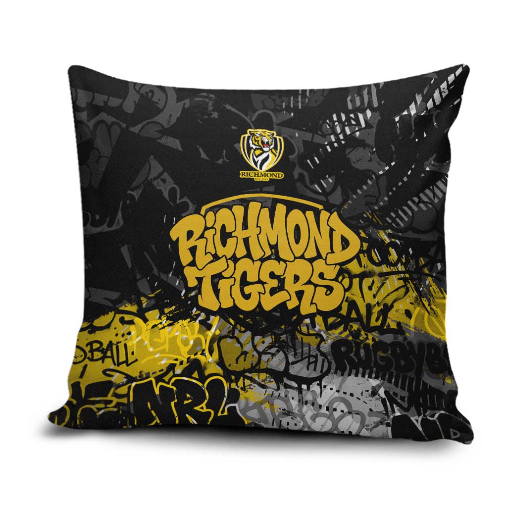 Richmond Tigers Pillow Cover Urban Graffiti Street Art - Bold Abstract Spray Paint