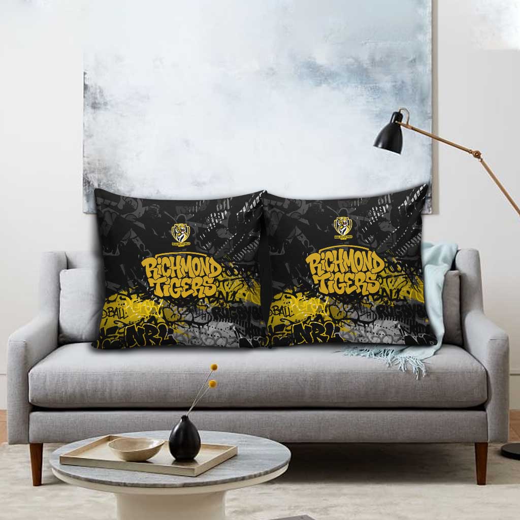 Richmond Tigers Pillow Cover Urban Graffiti Street Art - Bold Abstract Spray Paint