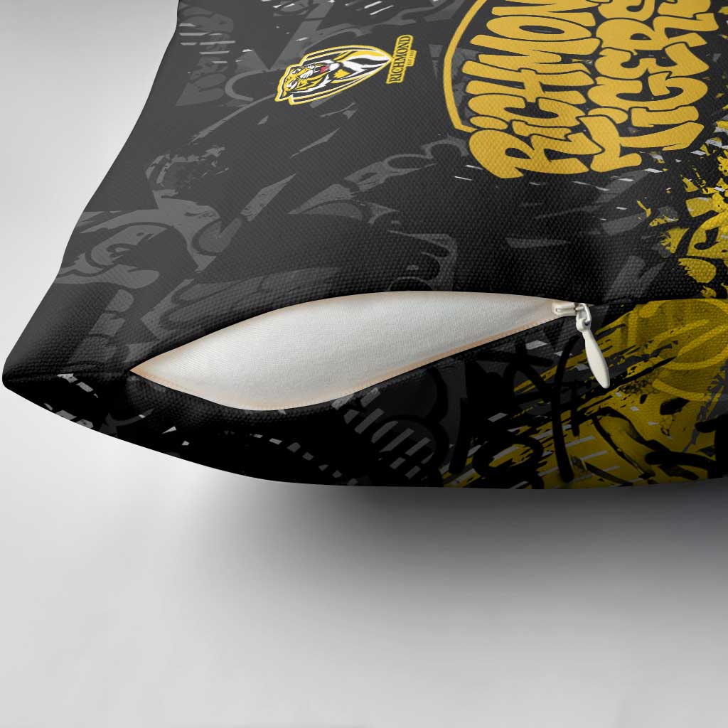 Richmond Tigers Pillow Cover Urban Graffiti Street Art - Bold Abstract Spray Paint