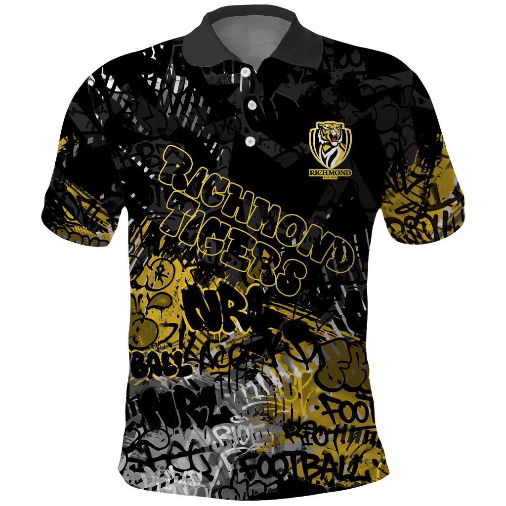 Richmond Tigers Polo Shirt Urban Graffiti Street Art - Bold Abstract Spray Paint