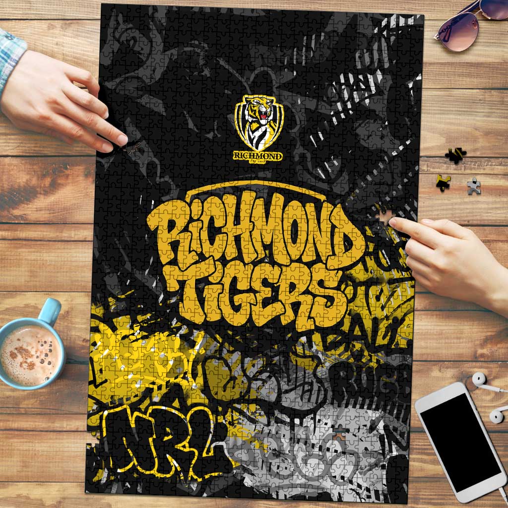 Richmond Tigers Puzzle Urban Graffiti Street Art - Bold Abstract Spray Paint