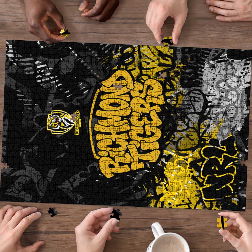 Richmond Tigers Puzzle Urban Graffiti Street Art - Bold Abstract Spray Paint