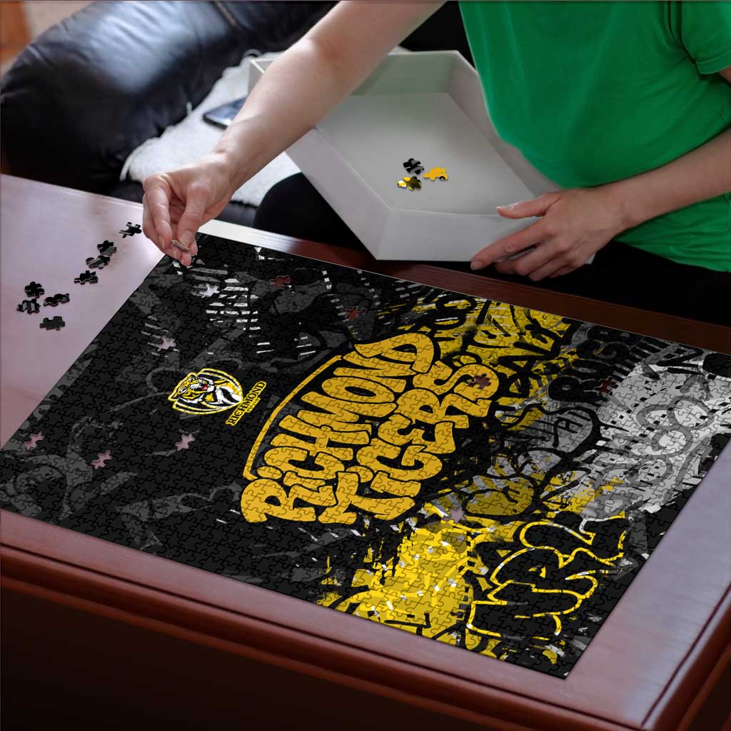 Richmond Tigers Puzzle Urban Graffiti Street Art - Bold Abstract Spray Paint