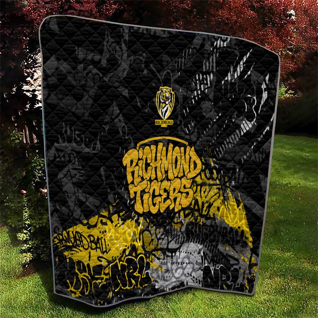 Richmond Tigers Quilt Urban Graffiti Street Art - Bold Abstract Spray Paint