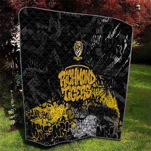 Richmond Tigers Quilt Urban Graffiti Street Art - Bold Abstract Spray Paint