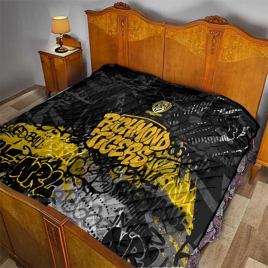 Richmond Tigers Quilt Urban Graffiti Street Art - Bold Abstract Spray Paint