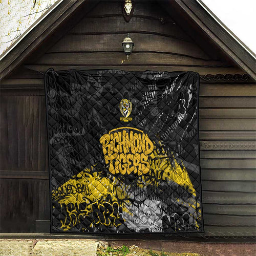 Richmond Tigers Quilt Urban Graffiti Street Art - Bold Abstract Spray Paint