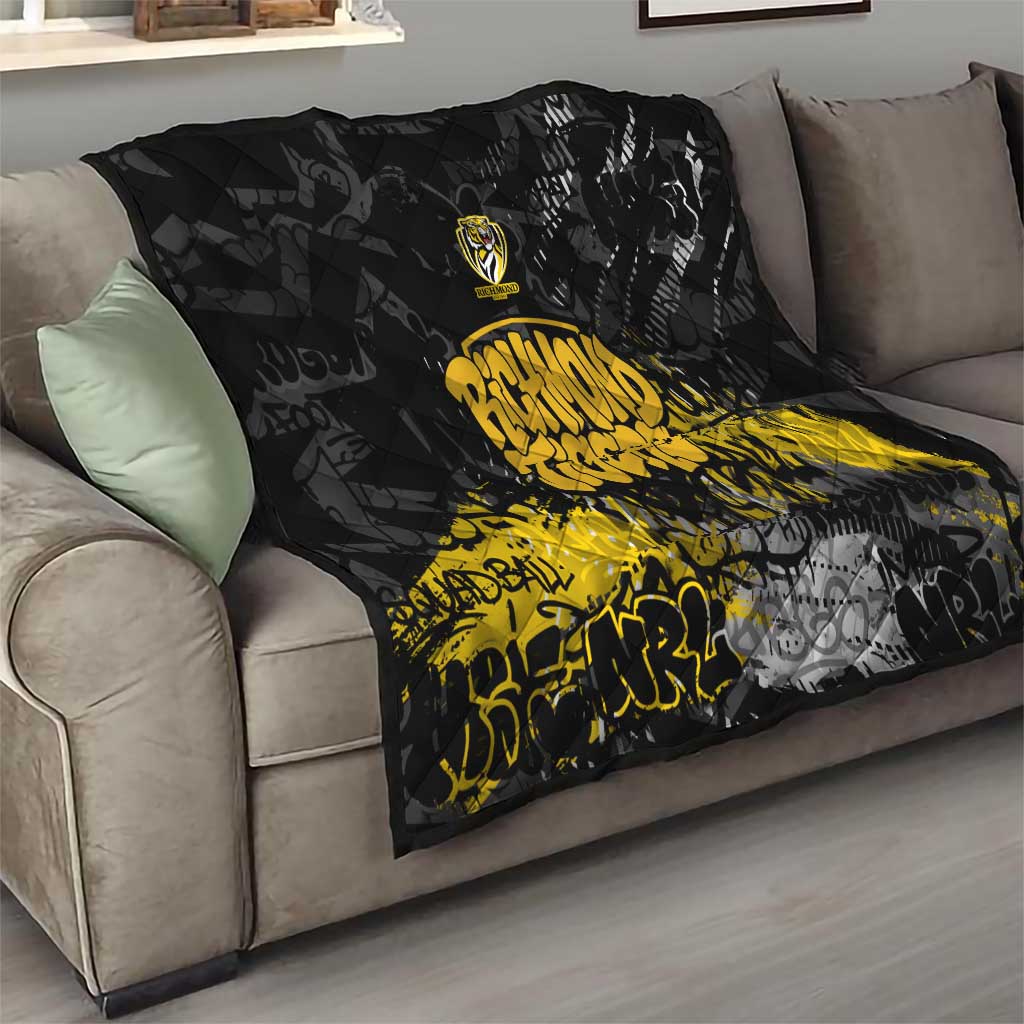 Richmond Tigers Quilt Urban Graffiti Street Art - Bold Abstract Spray Paint