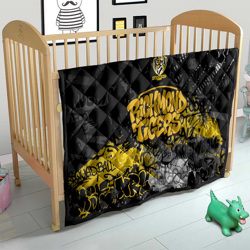 Richmond Tigers Quilt Urban Graffiti Street Art - Bold Abstract Spray Paint