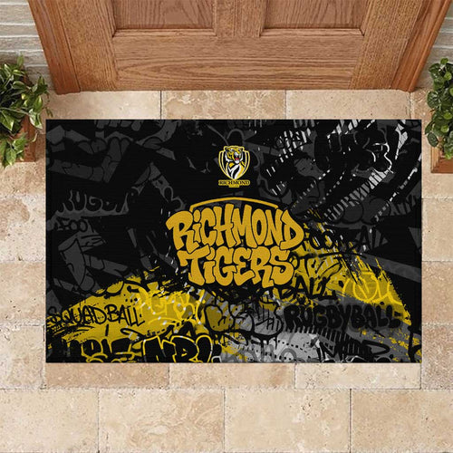 Richmond Tigers Rubber Doormat Urban Graffiti Street Art - Bold Abstract Spray Paint