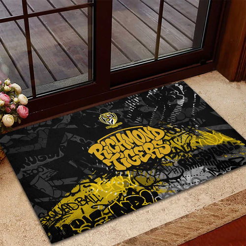 Richmond Tigers Rubber Doormat Urban Graffiti Street Art - Bold Abstract Spray Paint