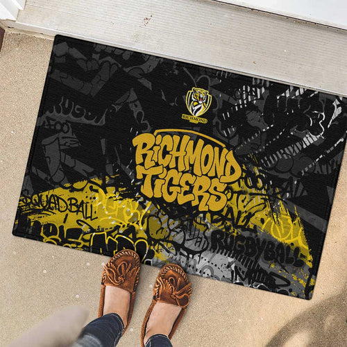Richmond Tigers Rubber Doormat Urban Graffiti Street Art - Bold Abstract Spray Paint
