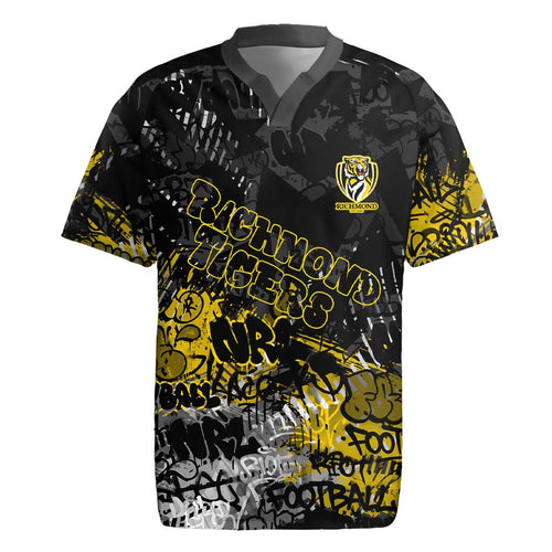 Richmond Tigers Rugby Jersey Urban Graffiti Street Art - Bold Abstract Spray Paint