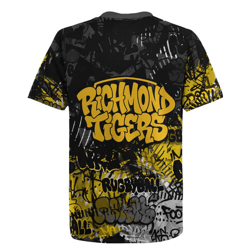Richmond Tigers Rugby Jersey Urban Graffiti Street Art - Bold Abstract Spray Paint