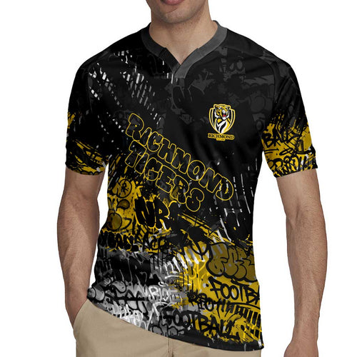 Richmond Tigers Rugby Jersey Urban Graffiti Street Art - Bold Abstract Spray Paint