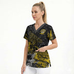 Richmond Tigers Scrub Top Urban Graffiti Street Art - Bold Abstract Spray Paint