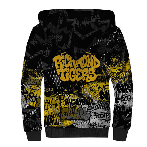 Richmond Tigers Sherpa Hoodie Urban Graffiti Street Art - Bold Abstract Spray Paint