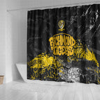 Richmond Tigers Shower Curtain Urban Graffiti Street Art - Bold Abstract Spray Paint