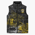 Richmond Tigers Sleeveless Puffer Jacket Urban Graffiti Street Art - Bold Abstract Spray Paint