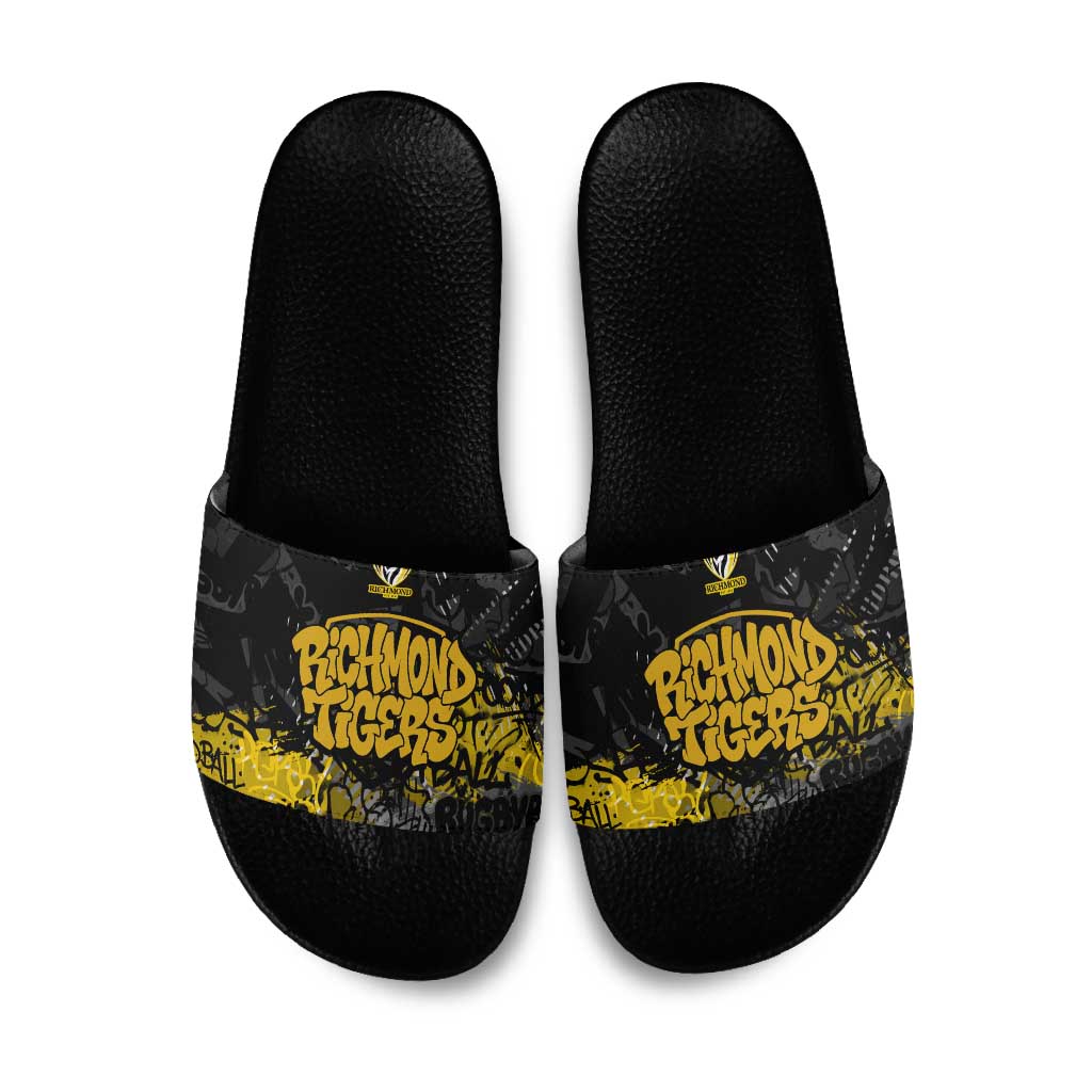 Richmond Tigers Slide Sandals Urban Graffiti Street Art - Bold Abstract Spray Paint