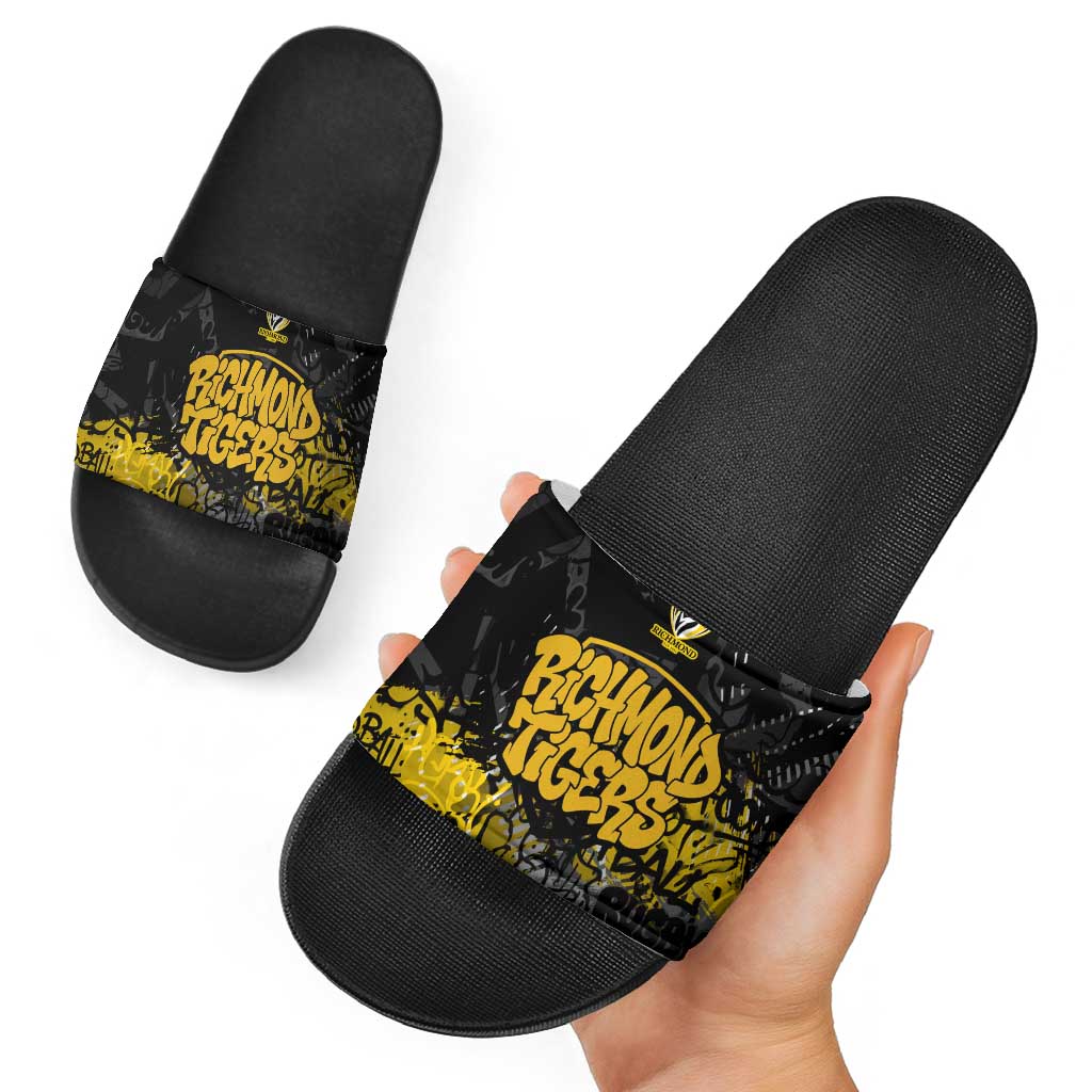 Richmond Tigers Slide Sandals Urban Graffiti Street Art - Bold Abstract Spray Paint