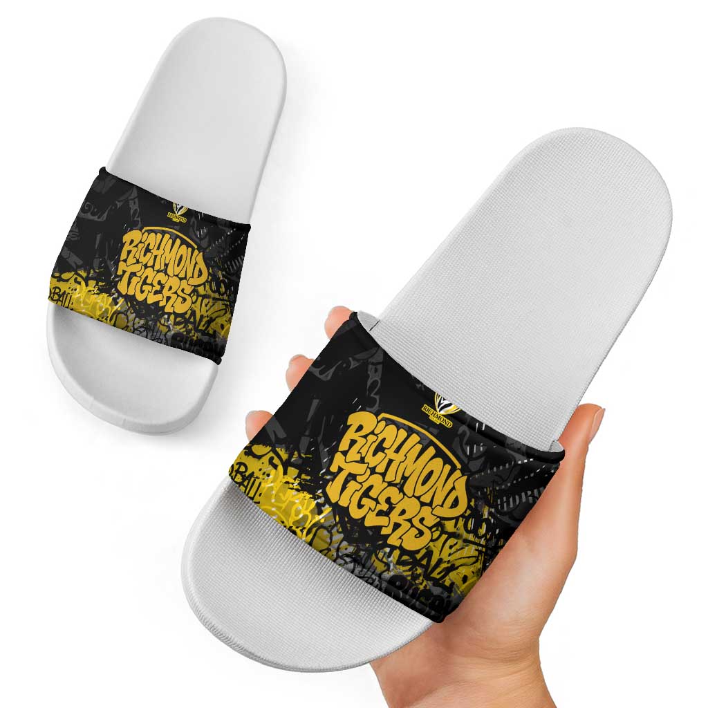 Richmond Tigers Slide Sandals Urban Graffiti Street Art - Bold Abstract Spray Paint