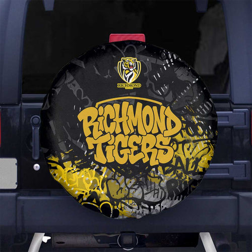 Richmond Tigers Spare Tire Cover Urban Graffiti Street Art - Bold Abstract Spray Paint