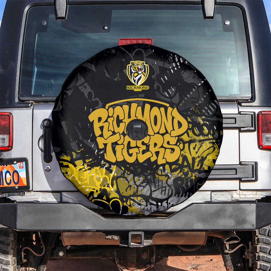 Richmond Tigers Spare Tire Cover Urban Graffiti Street Art - Bold Abstract Spray Paint