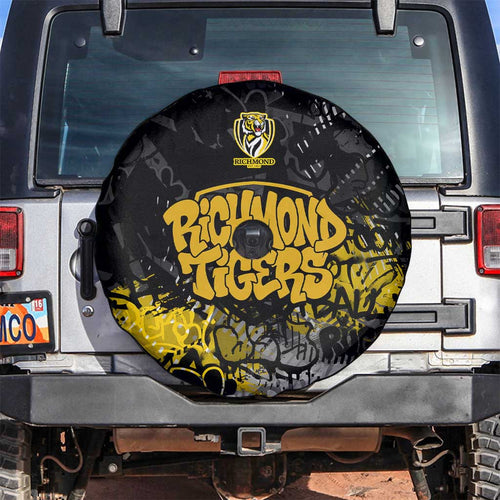 Richmond Tigers Spare Tire Cover Urban Graffiti Street Art - Bold Abstract Spray Paint