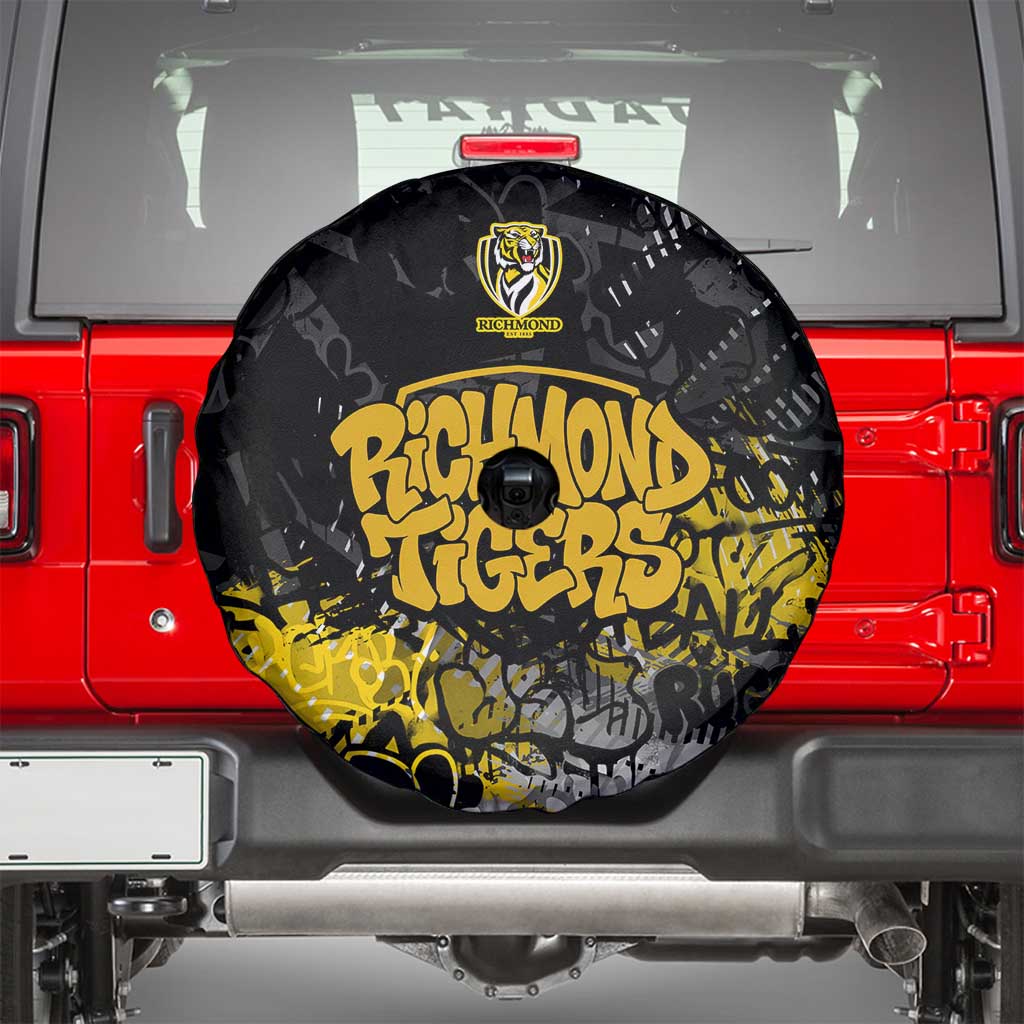 Richmond Tigers Spare Tire Cover Urban Graffiti Street Art - Bold Abstract Spray Paint