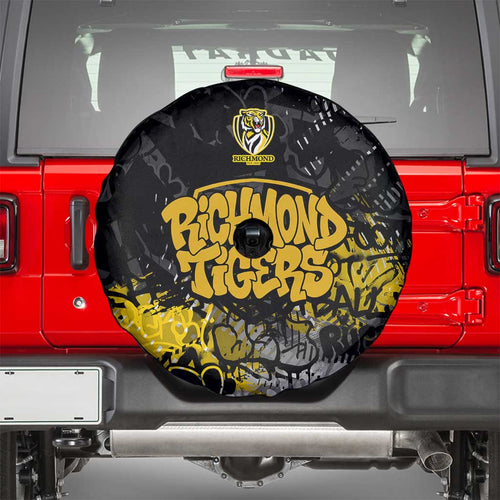 Richmond Tigers Spare Tire Cover Urban Graffiti Street Art - Bold Abstract Spray Paint