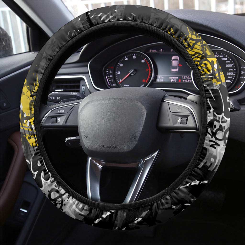 Richmond Tigers Steering Wheel Cover Urban Graffiti Street Art - Bold Abstract Spray Paint