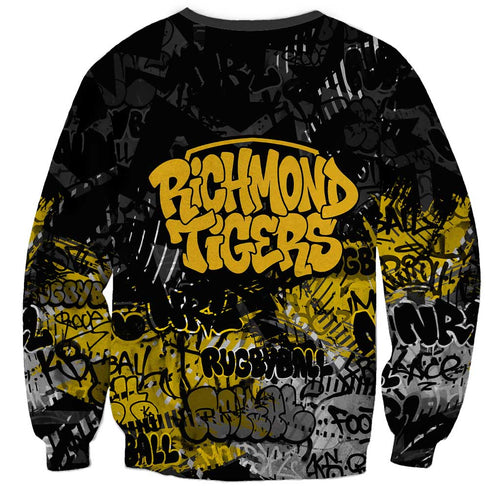 Richmond Tigers Sweatshirt Urban Graffiti Street Art - Bold Abstract Spray Paint