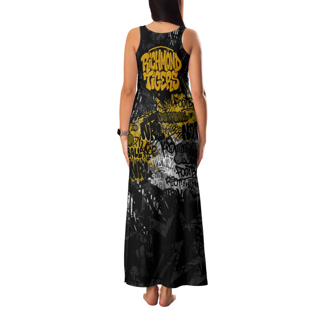 Richmond Tigers Tank Maxi Dress Urban Graffiti Street Art - Bold Abstract Spray Paint