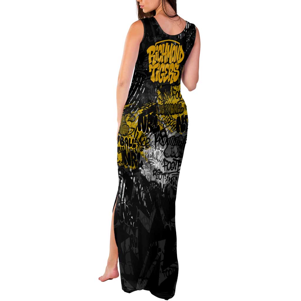 Richmond Tigers Tank Maxi Dress Urban Graffiti Street Art - Bold Abstract Spray Paint