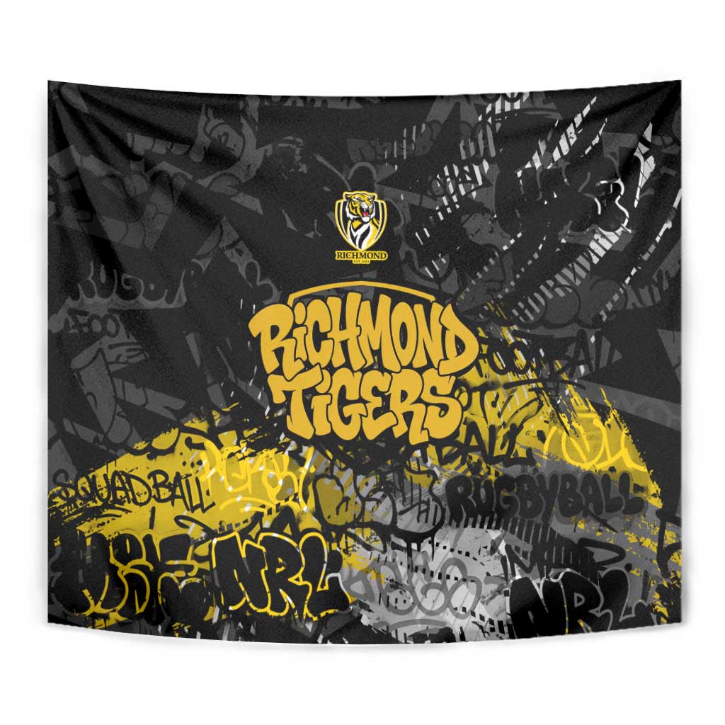 Richmond Tigers Tapestry Urban Graffiti Street Art - Bold Abstract Spray Paint