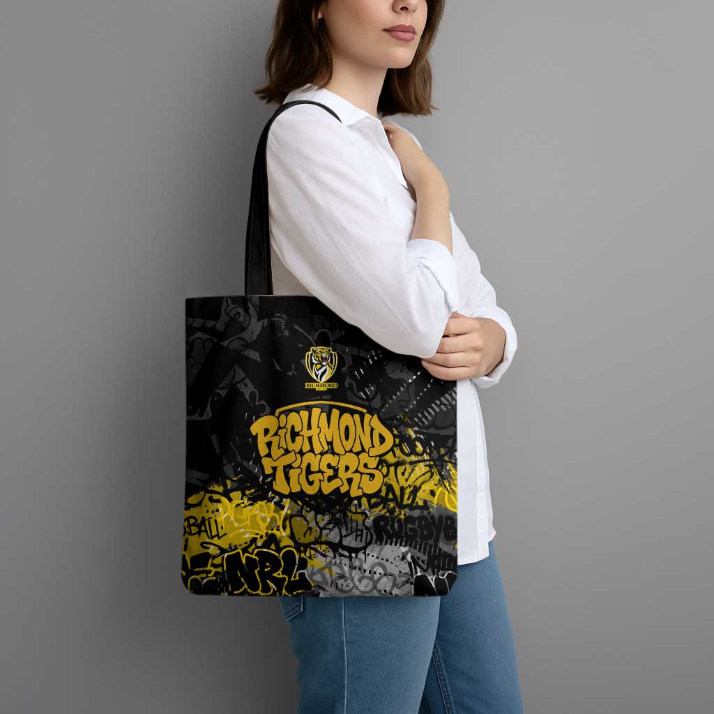 Richmond Tigers Tote Bag Urban Graffiti Street Art - Bold Abstract Spray Paint