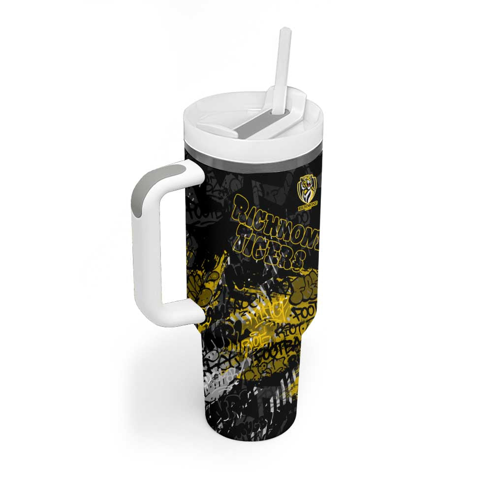 Richmond Tigers Tumbler With Handle Urban Graffiti Street Art - Bold Abstract Spray Paint