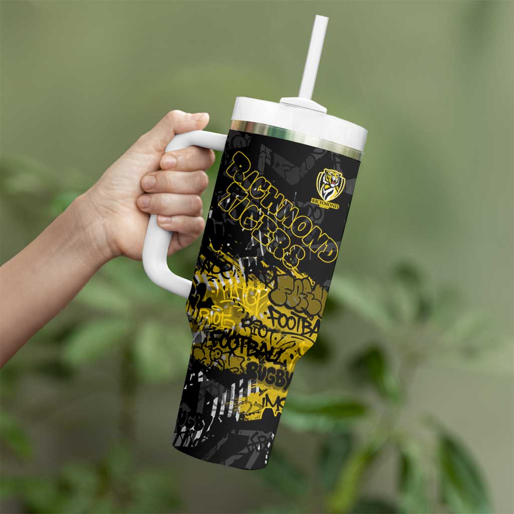 Richmond Tigers Tumbler With Handle Urban Graffiti Street Art - Bold Abstract Spray Paint