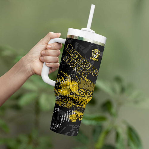 Richmond Tigers Tumbler With Handle Urban Graffiti Street Art - Bold Abstract Spray Paint