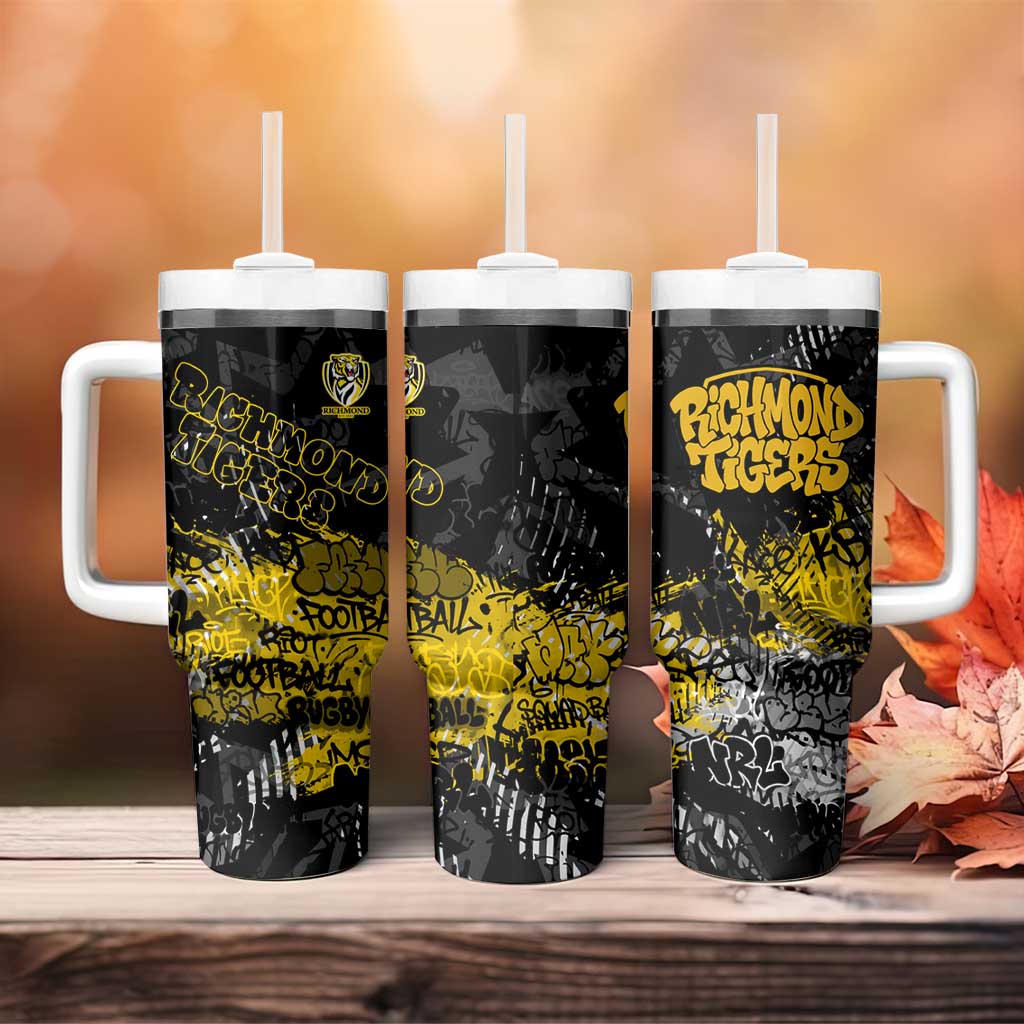 Richmond Tigers Tumbler With Handle Urban Graffiti Street Art - Bold Abstract Spray Paint