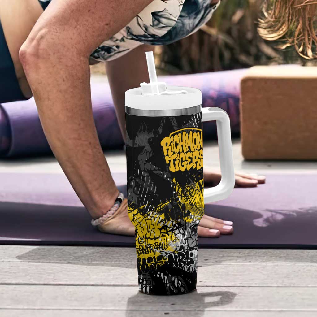 Richmond Tigers Tumbler With Handle Urban Graffiti Street Art - Bold Abstract Spray Paint