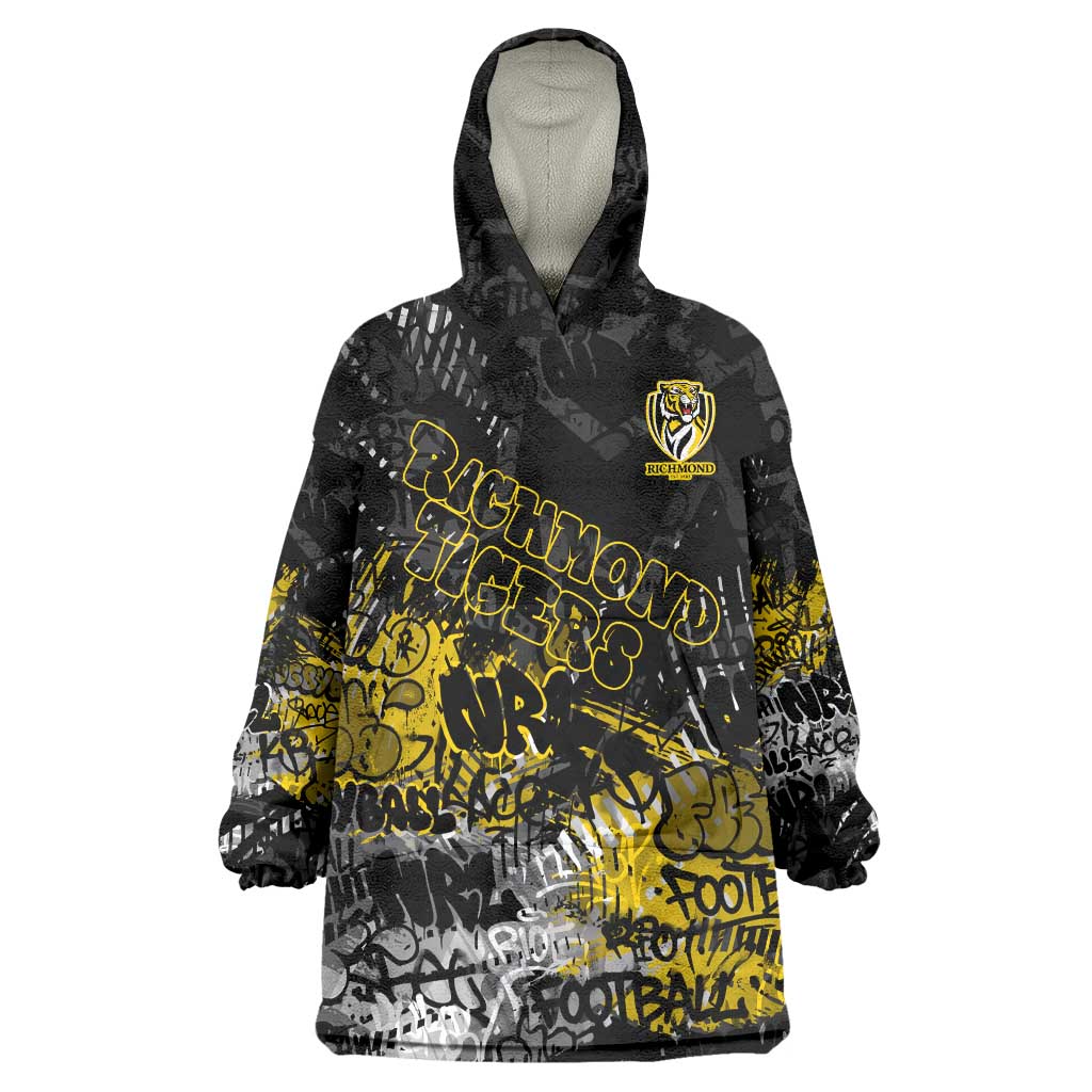 Richmond Tigers Wearable Blanket Hoodie Urban Graffiti Street Art - Bold Abstract Spray Paint