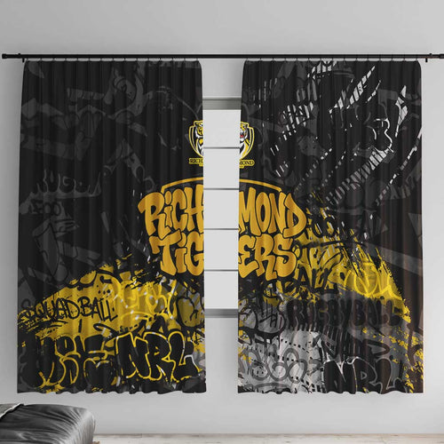Richmond Tigers Window Curtain Urban Graffiti Street Art - Bold Abstract Spray Paint